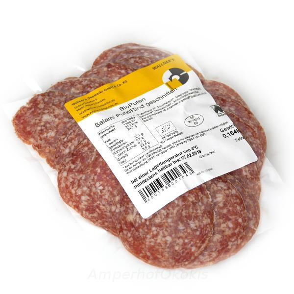 Produktfoto zu Pute und Rind Salami geschnitten  ca. 150g