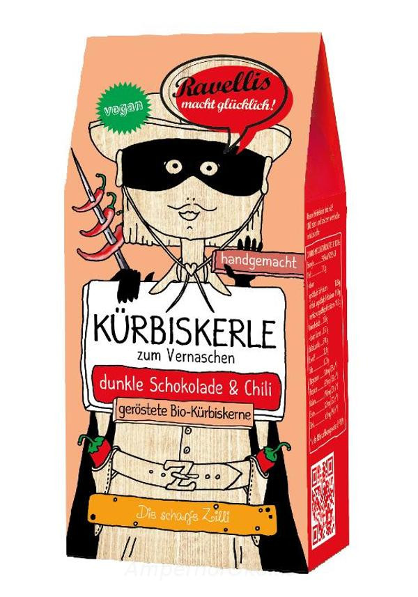 Produktfoto zu Kürbiskerle Dunkle Schokolade & Chili 80 g