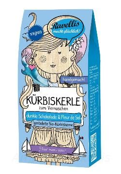 Produktfoto zu Kürbiskerle Dunkle Schokolade & Fleur de Sel 80g