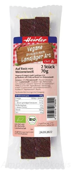 Produktfoto zu Vegane Brotzeit nach Landjäger 70g Chili