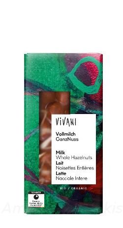 Produktfoto zu Vivani Vollmilch ganze Nuss 100 g