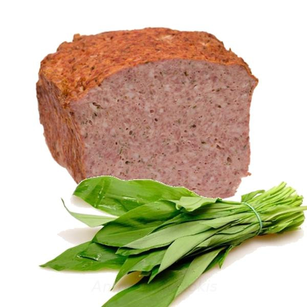 Produktfoto zu Bärlauch-Leberkäse 1 Brotzeitscheibe ca. 200g