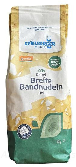 Produktfoto zu Breite Dinkel Bandnudeln 500 g