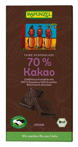 Produktfoto zu Edelbitterschokolade 70% Kakao 80g